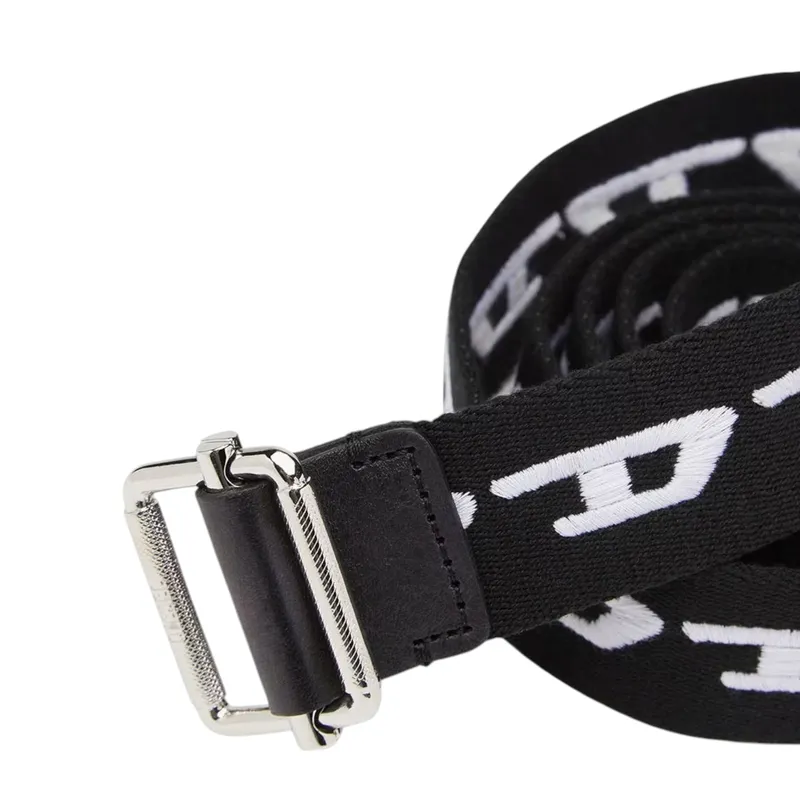 diesel b-didi mens belts for jeans metal buckle woven black1