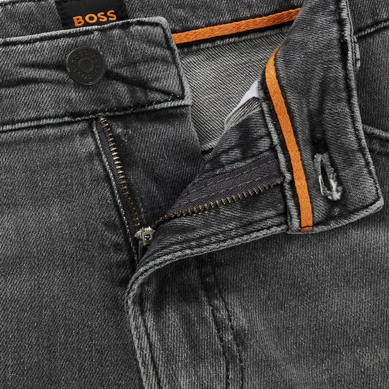 hugo boss mens denim jeans regular straight fit grey1