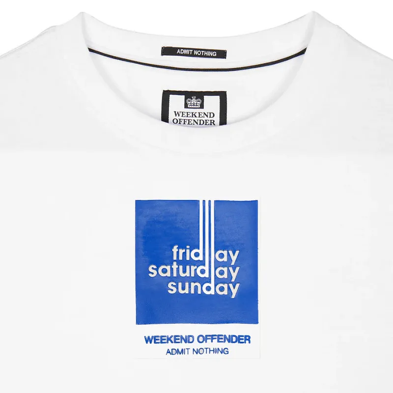 weekend offender mens t shirt 72 hours crew neck cotton tee white1