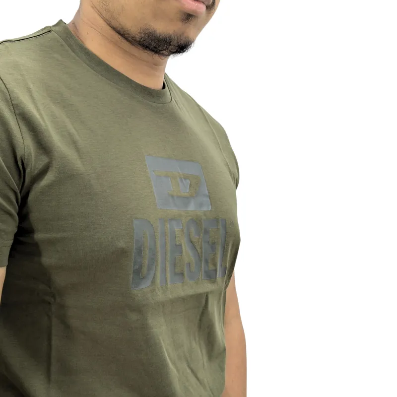 diesel t diego tone on tone mens t shirts cotton summer tee olive1