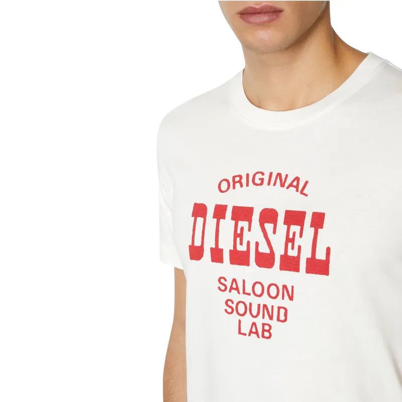 diesel t diegor e12 mens t shirt crew neck slim fit off white1