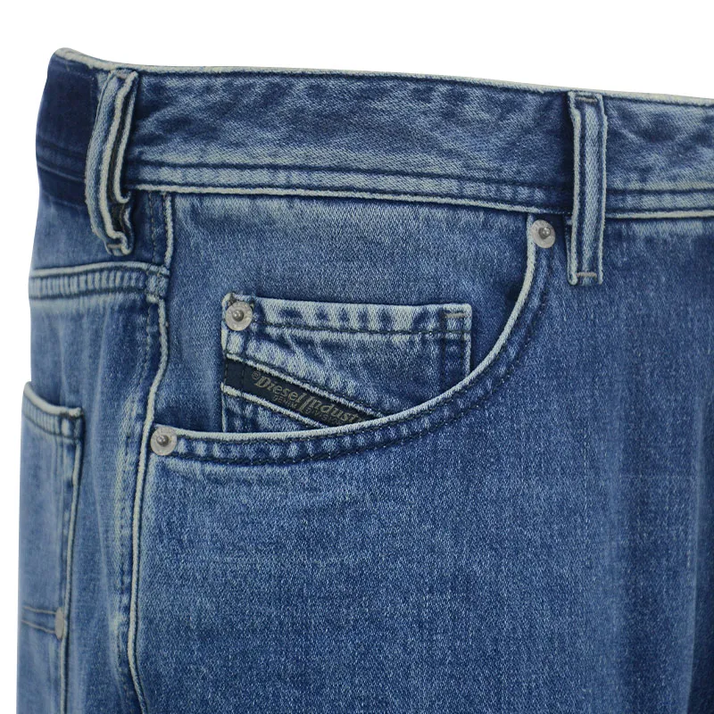 diesel d oliver 084ef mens denim shorts wide leg cotton summer blue1