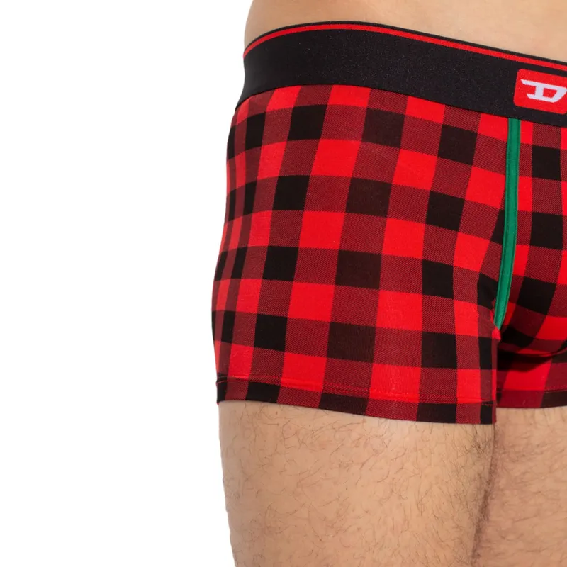 diesel umbx-damien mens boxer trunks cotton underwear red1