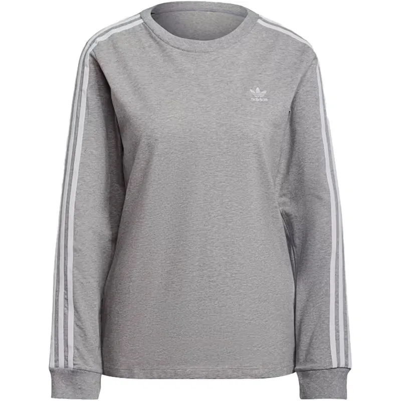 adidas h33570 women 3 stripes t shirt crew neck long sleeve tee1