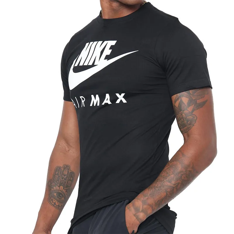 nike air max mens t shirt short sleeve crew neck casual black tee1
