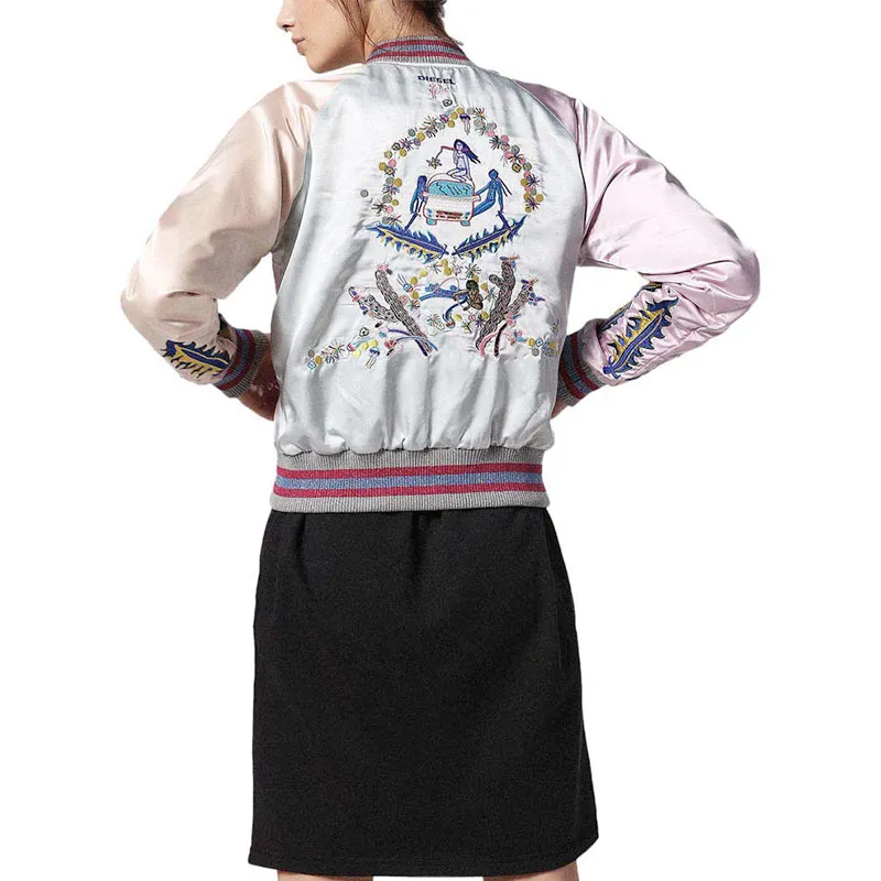 diesel g absol womens bomber jacket pink ladies reversible jacket1