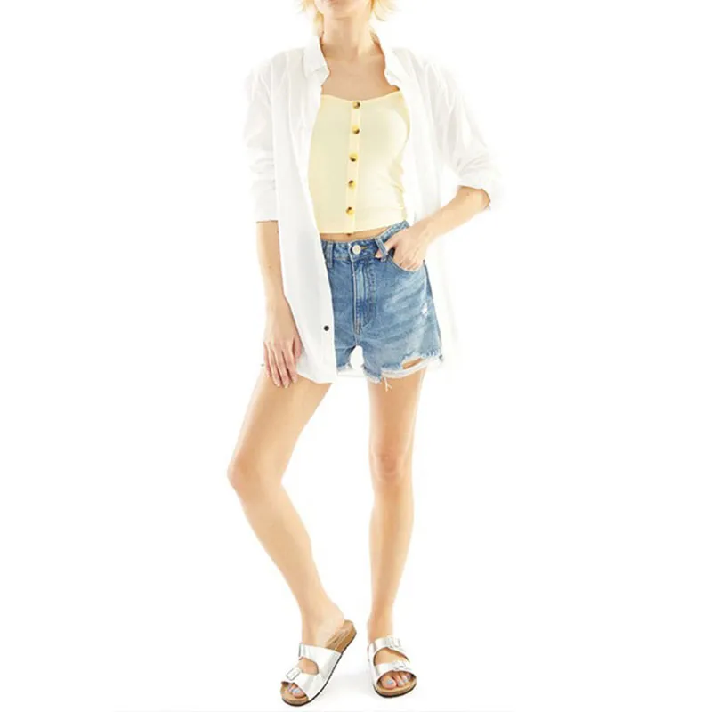 brave soul womens vest sleeveless scoop neck button up top lemon1