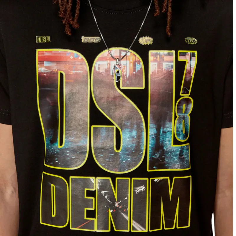 diesel t-diegor-l7 mens t shirts short sleeve regular fit black1