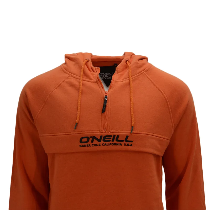 o'neill mens hoodies long sleeve half zip pullover top orange1