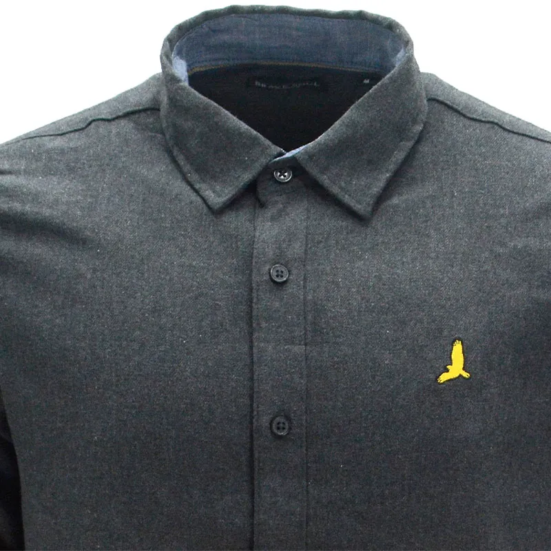 brave soul mens flannel shirts brushed woven party top charcoal1