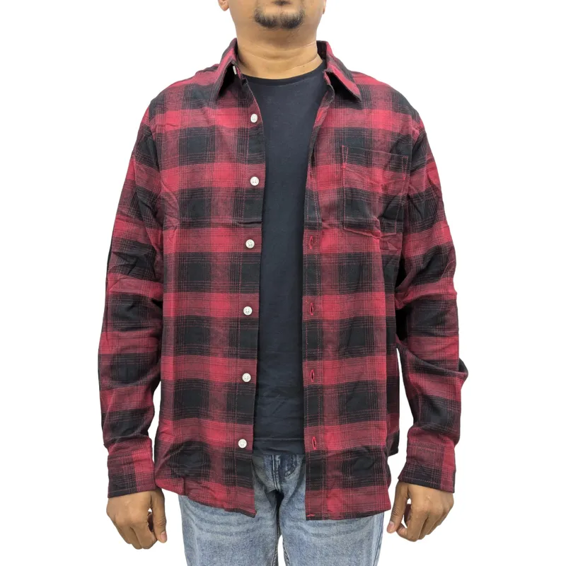 regatta mens lumberjack flannel check shirt red and black1