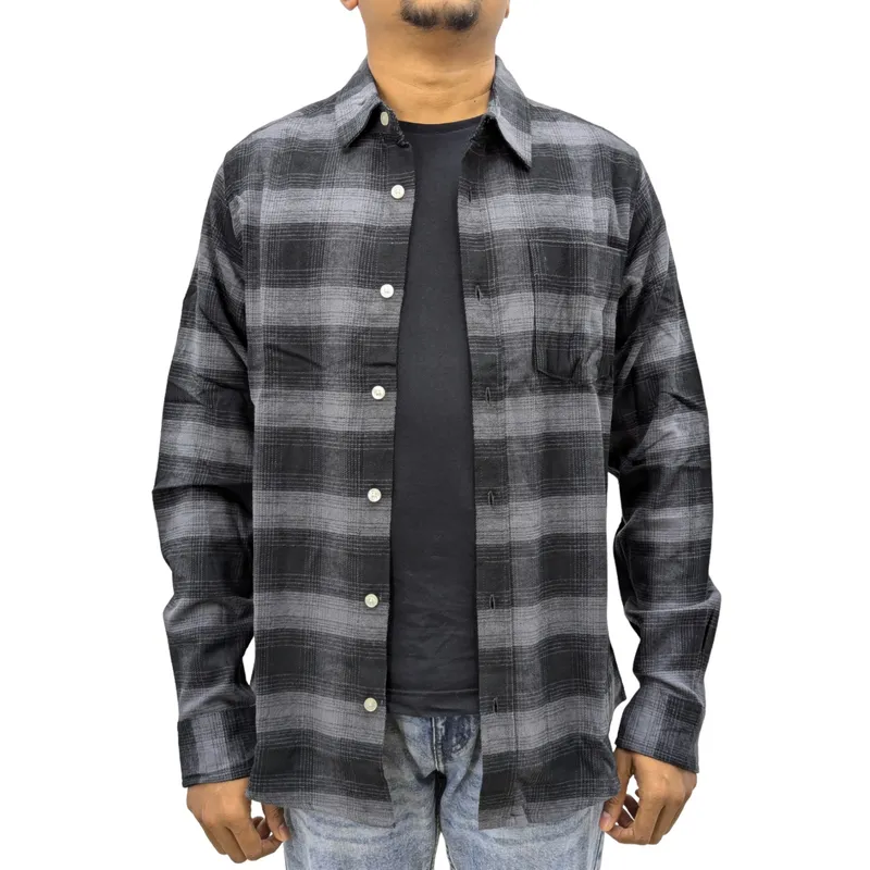 regatta mens lumberjack flannel check shirt grey and black1