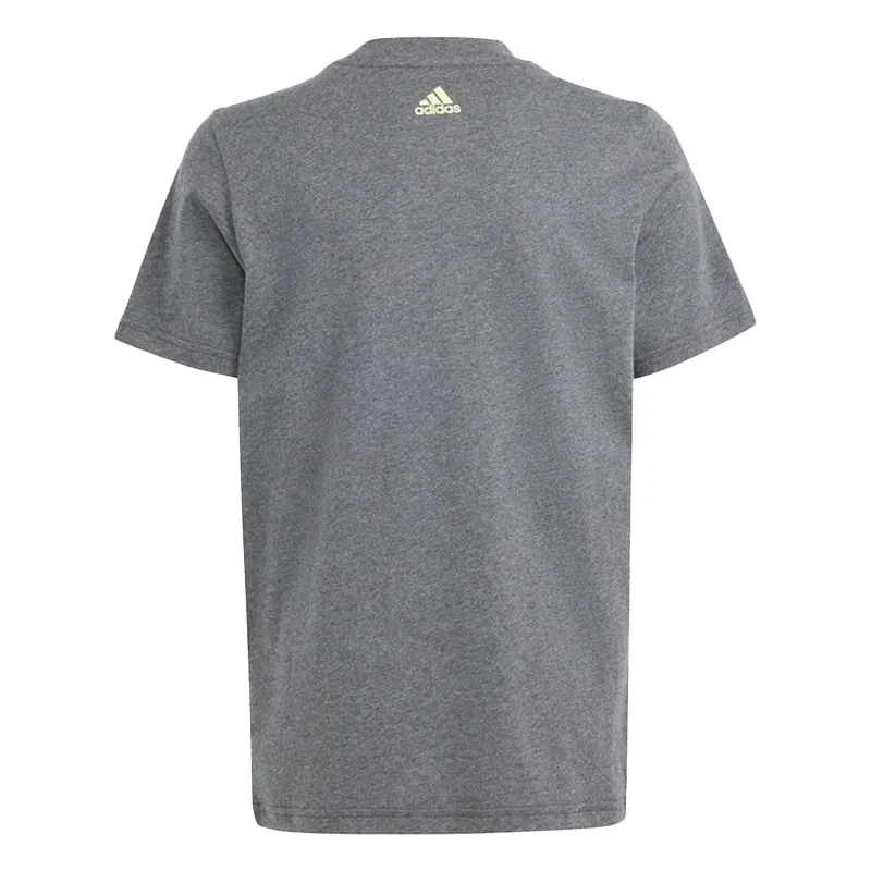 adidas ib8775 kids boys t shirts crew neck short sleeve charcoal grey1