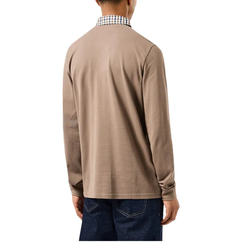 weekend offender walker mens long sleeve polo shirts mocha brown1