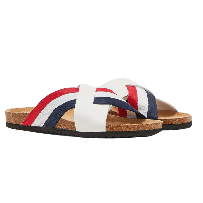 brave soul mens cross over sandals beach sliders flip flops white1