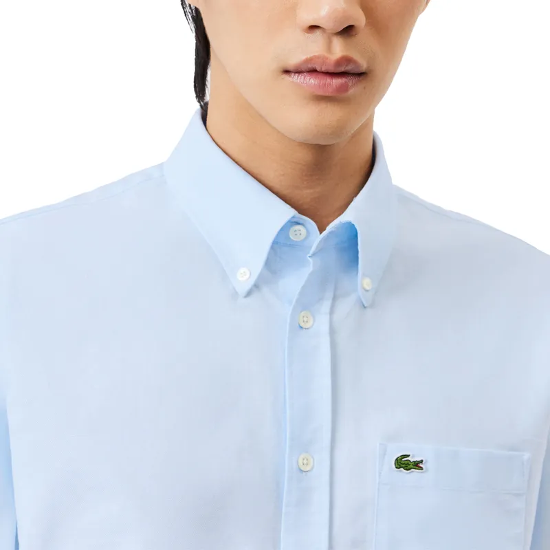 lacoste ch4976 mens oxford shirt short sleeve regular fit top1