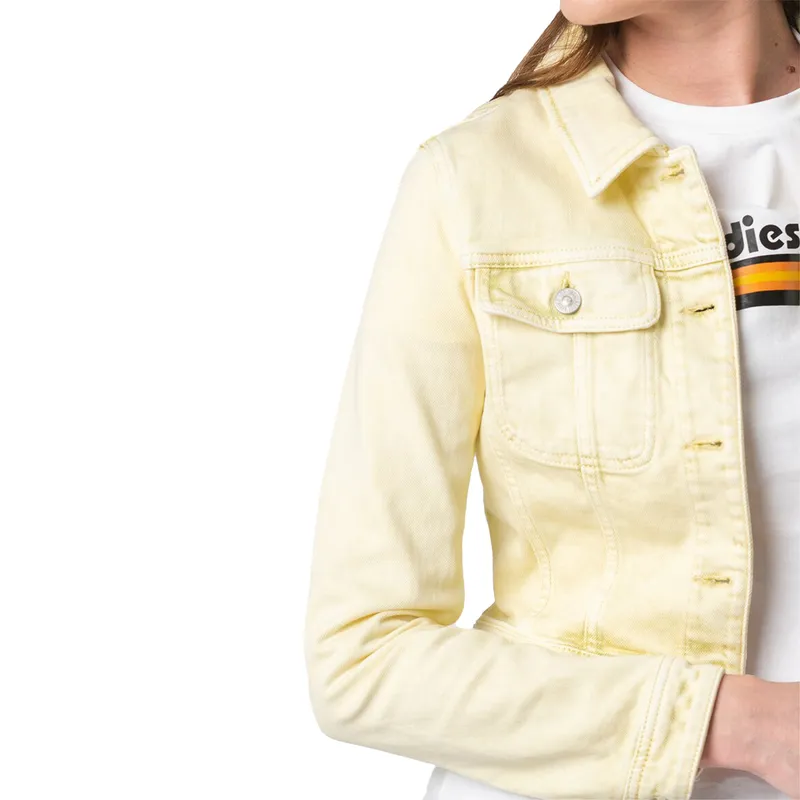 diesel de-slimmy 09c93 womens denim jacket cropped yellow1