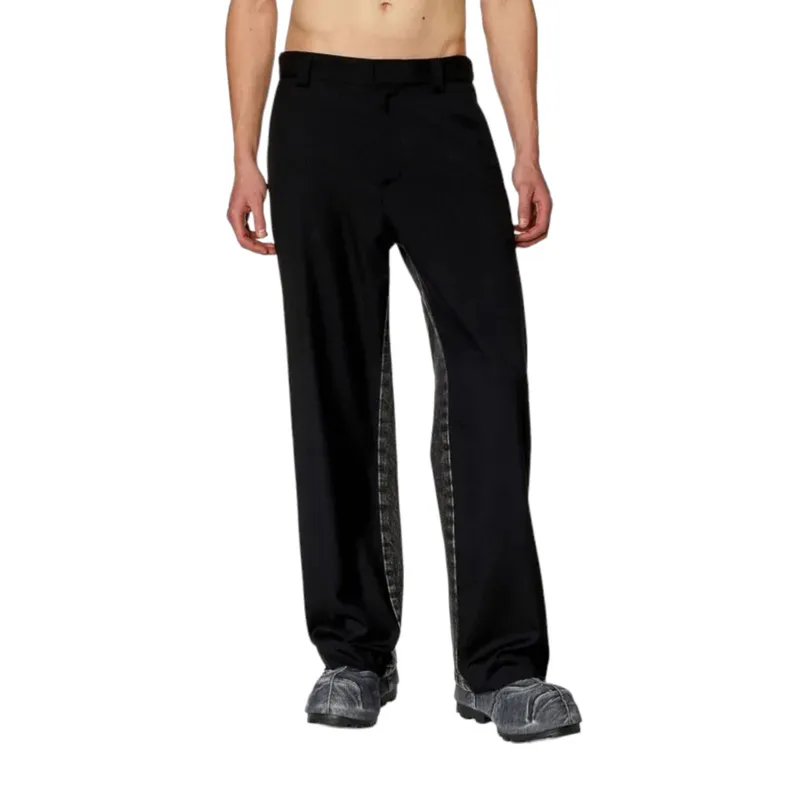 diesel p-wire-a mens paneled denim trousers black1