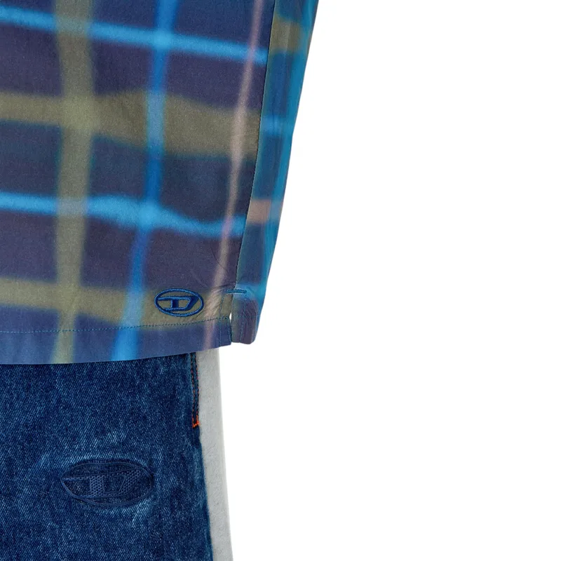 diesel s-frank-check 0dmat mens check shirt regular fit1