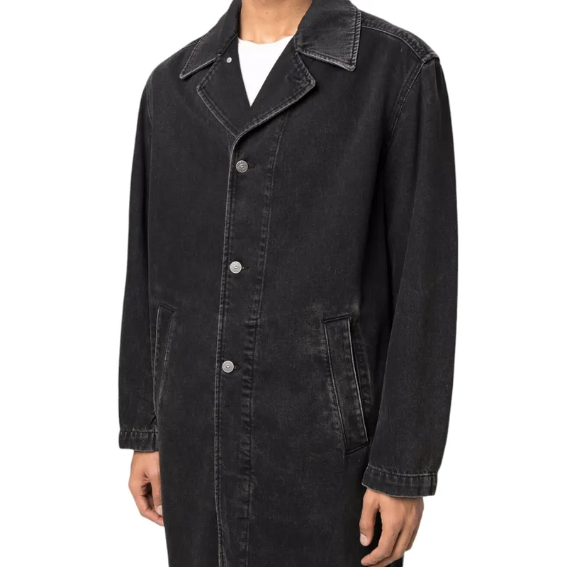 diesel d roku 09b88 mens denim trench coat relaxed fit1