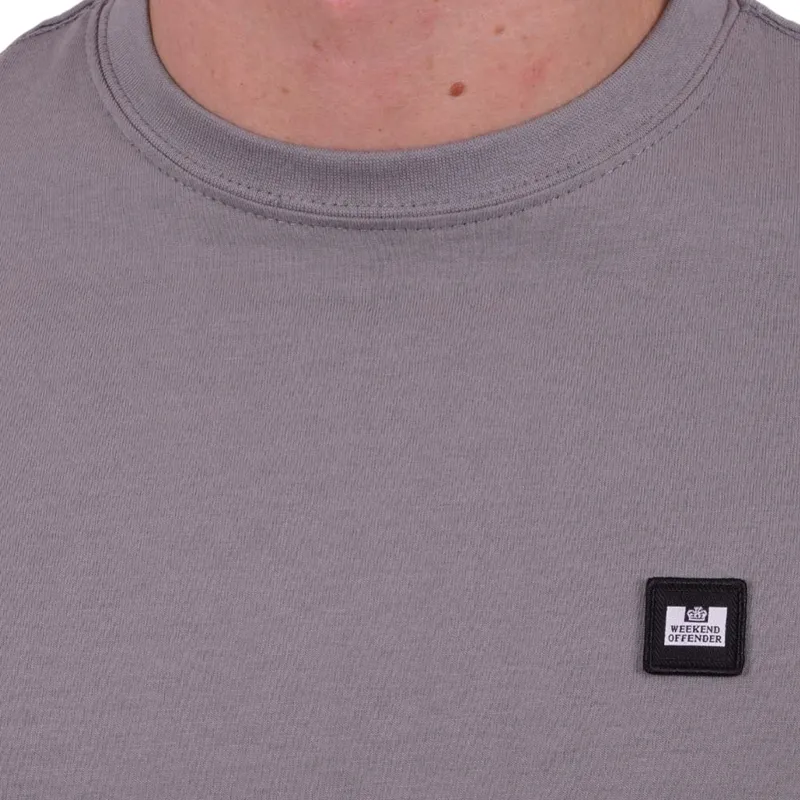 weekend offender mens t shirts plain cotton tops smoke grey1