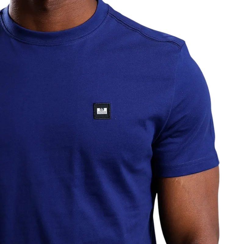 weekend offender mens t shirts plain cotton tops bright navy1