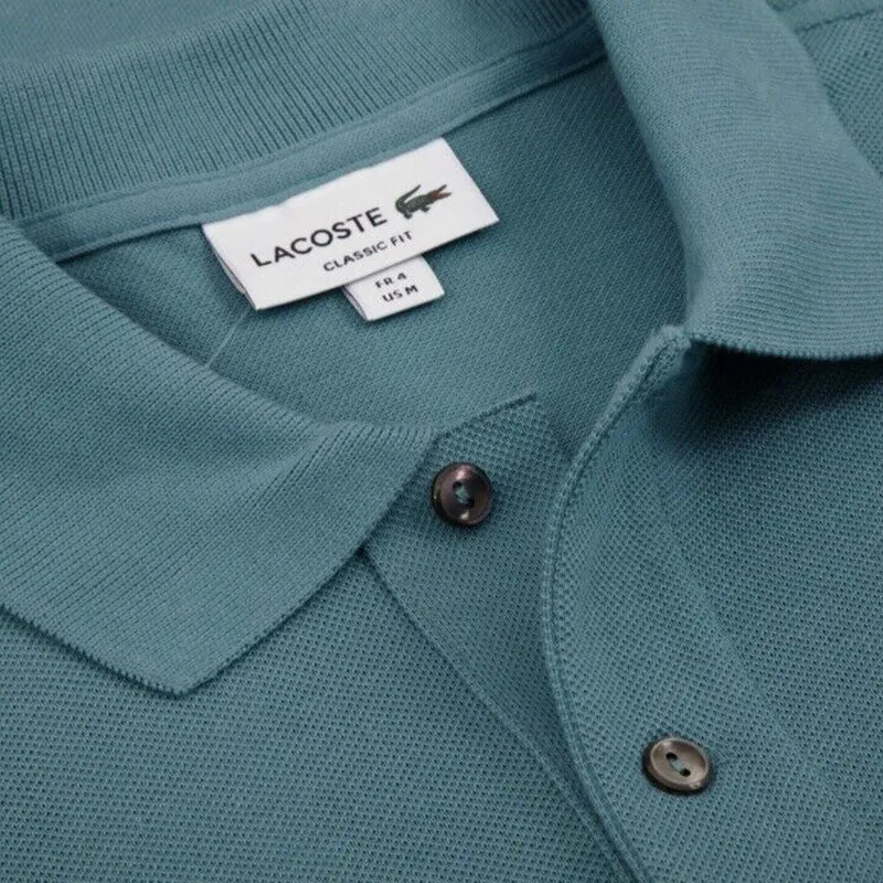 lacoste l1212 mens polo shirts collared classic top mint blue1