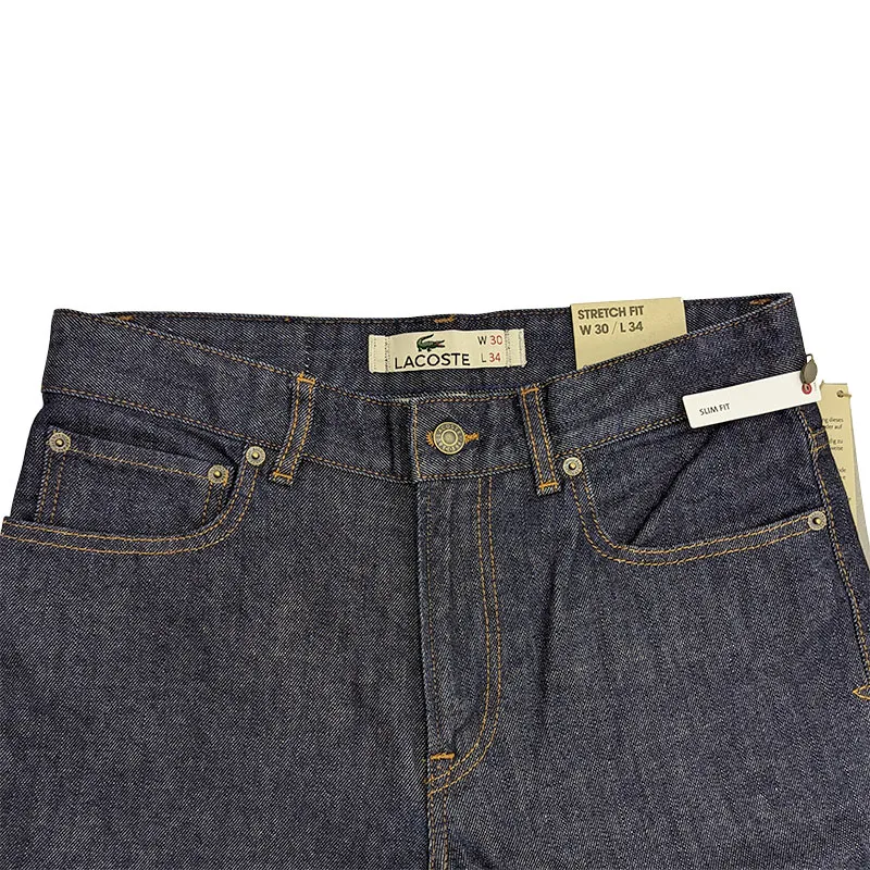 lacoste f0697 mens denim jeans blue straight zip fly w30 l341