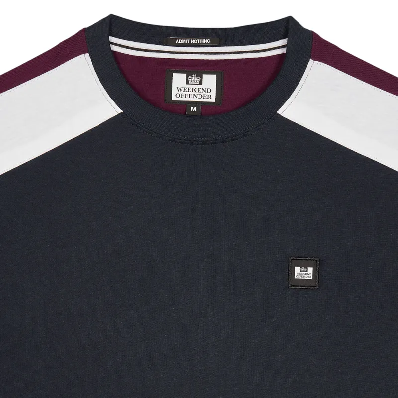 weekend offender mens t shirts lederle retro panelled regular fit1