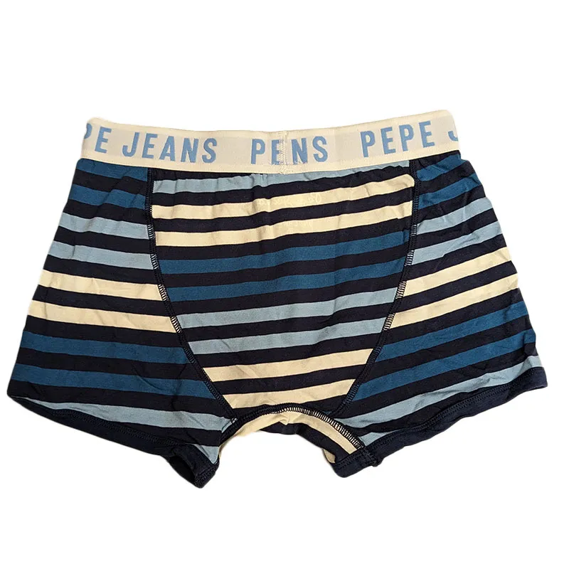 pepe jeans london pmu10155 mens trunk boxer 2 pack underwear navy,sky blue 1