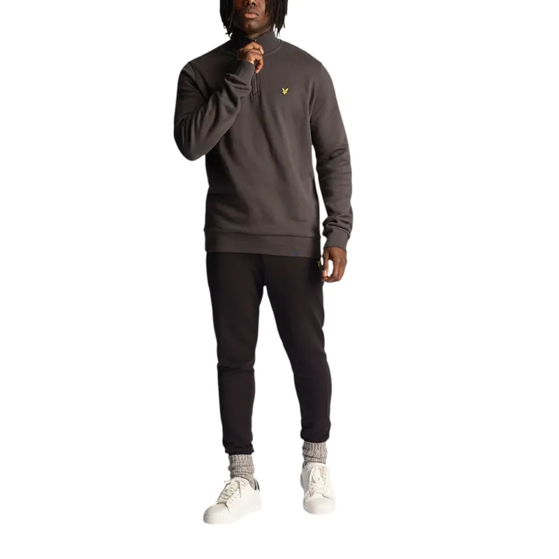 lyle & scott ml2022v loopback half zip mens jumper gunmetal1