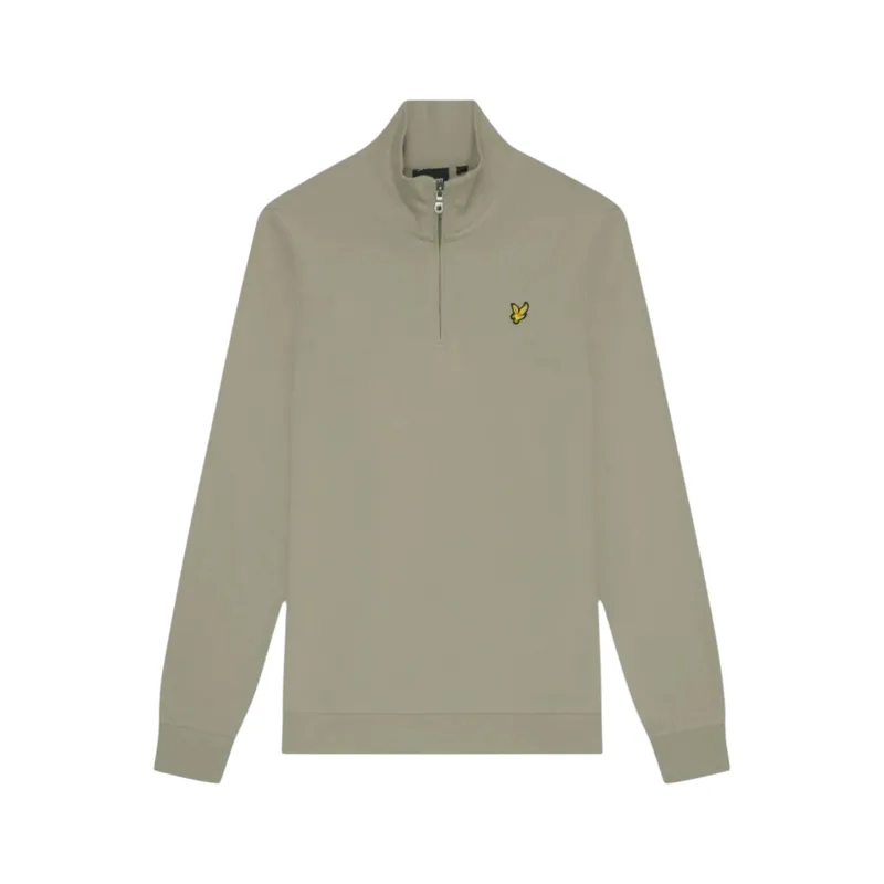 lyle & scott ml2022v loopback half zip mens jumper smoke green1