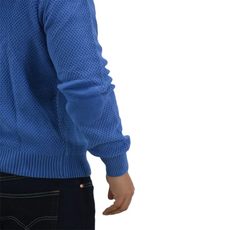 mens pullover jumper slim fit knitwear cotton top blue1