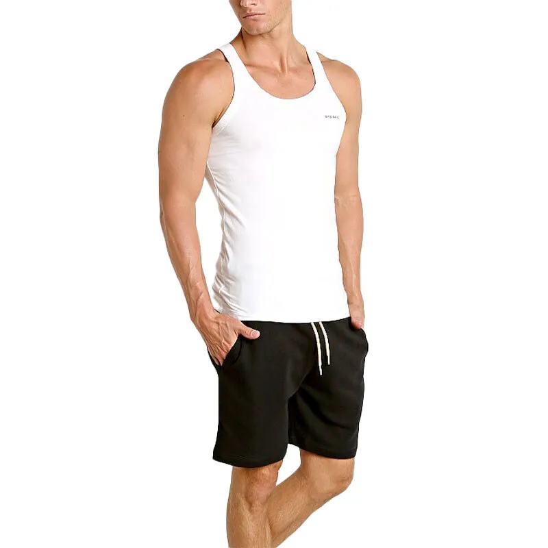 diesel bale single mens tank top 1 pack sleeveless vest white1