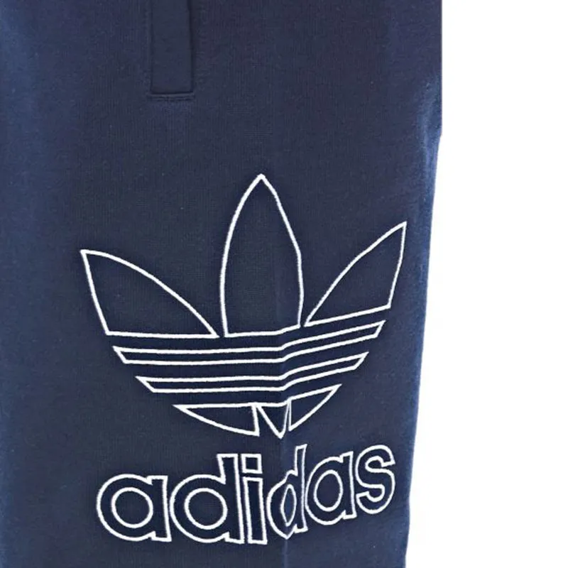 adidas originals outline mens fleece shorts gym trefoil navy1