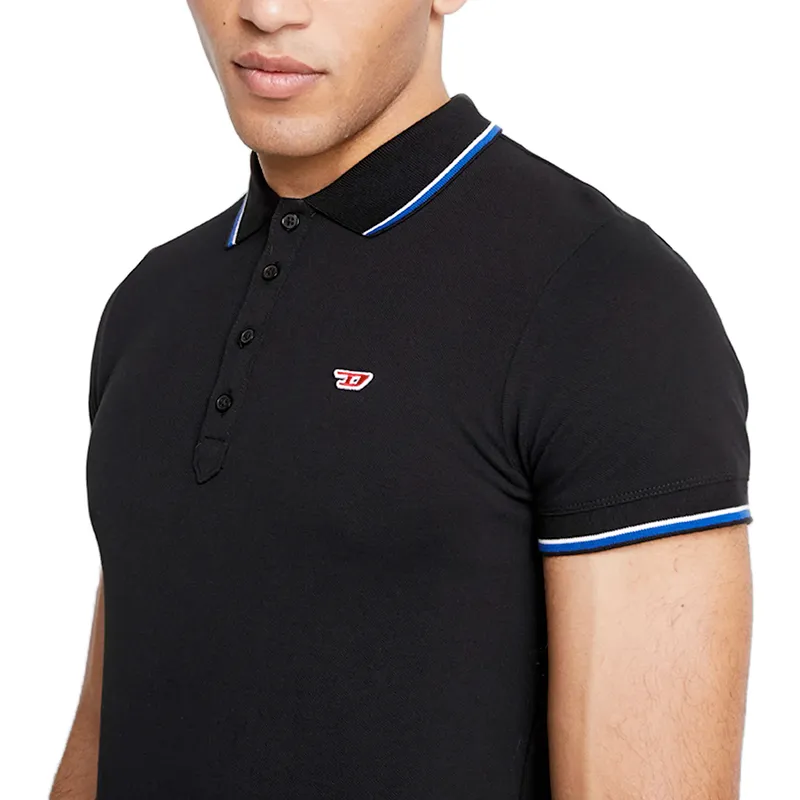 diesel t randy 0mxza mens polo t shirts short sleeve black1