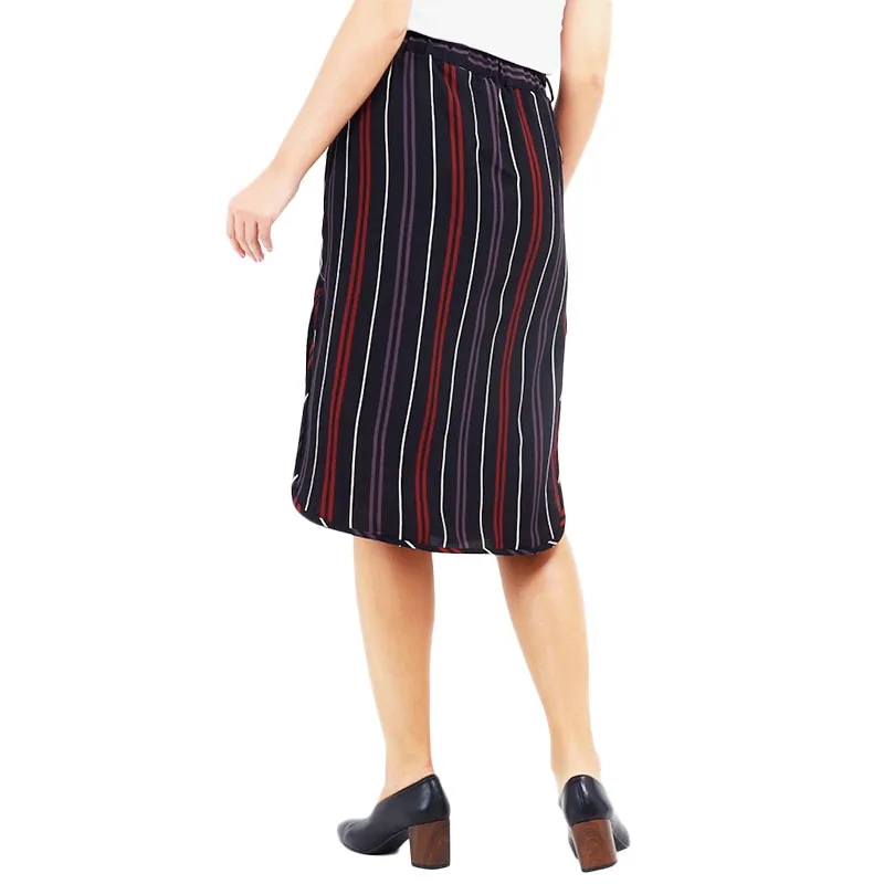 brave soul vixen womens midi skirts striped mid rise black1