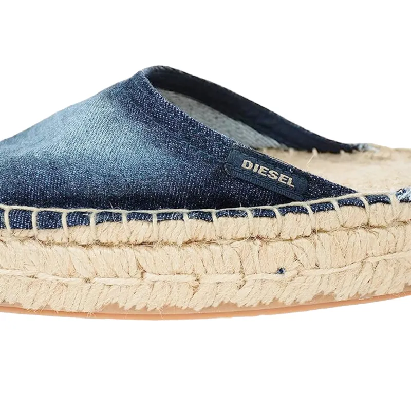 diesel espadrillas rags womens sandals denim lace up shoes dark blue1