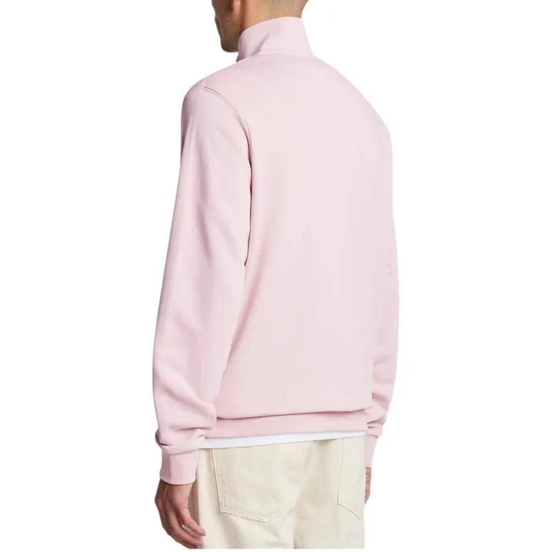 lyle & scott ml2022ton tonal eagle half zip mens pink salt1