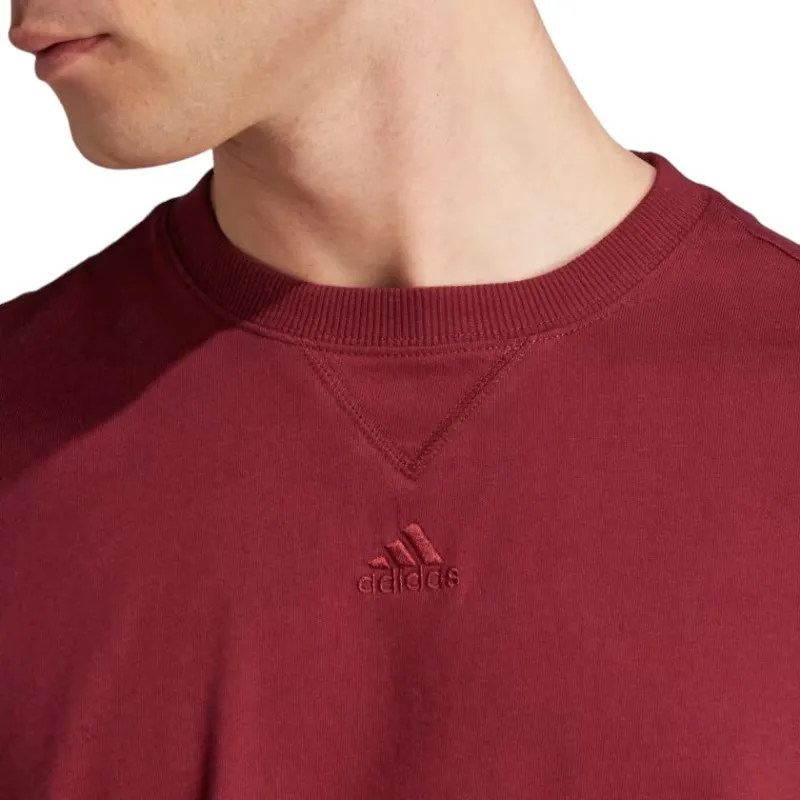 adidas ic9793 mens crew neck t shirt all season tee maroon1