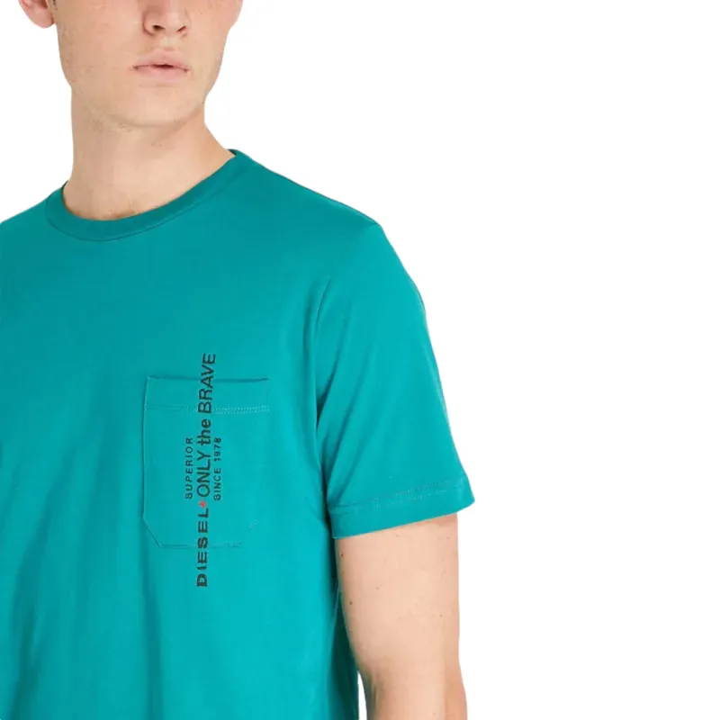 diesel t just pocket mens t-shirt short sleeve green1