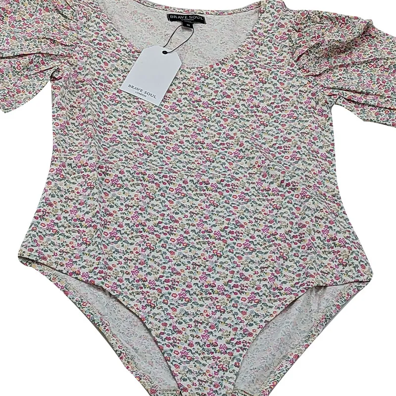 brave soul navadagrn womens bodysuit ditsy soft top pink floral1