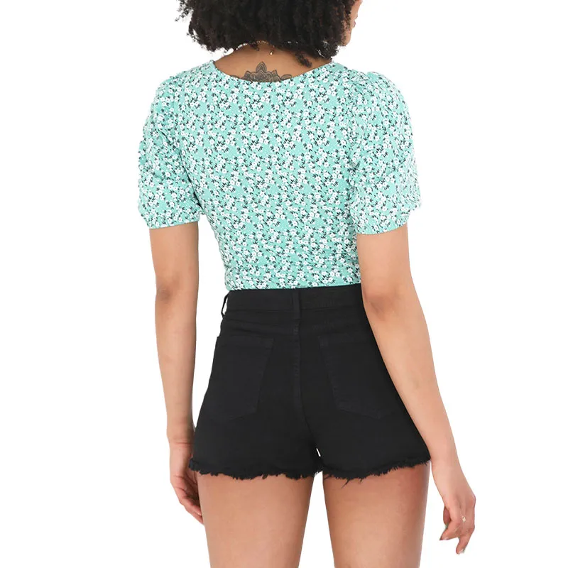 brave soul navadagrn womens bodysuit ditsy soft top green1
