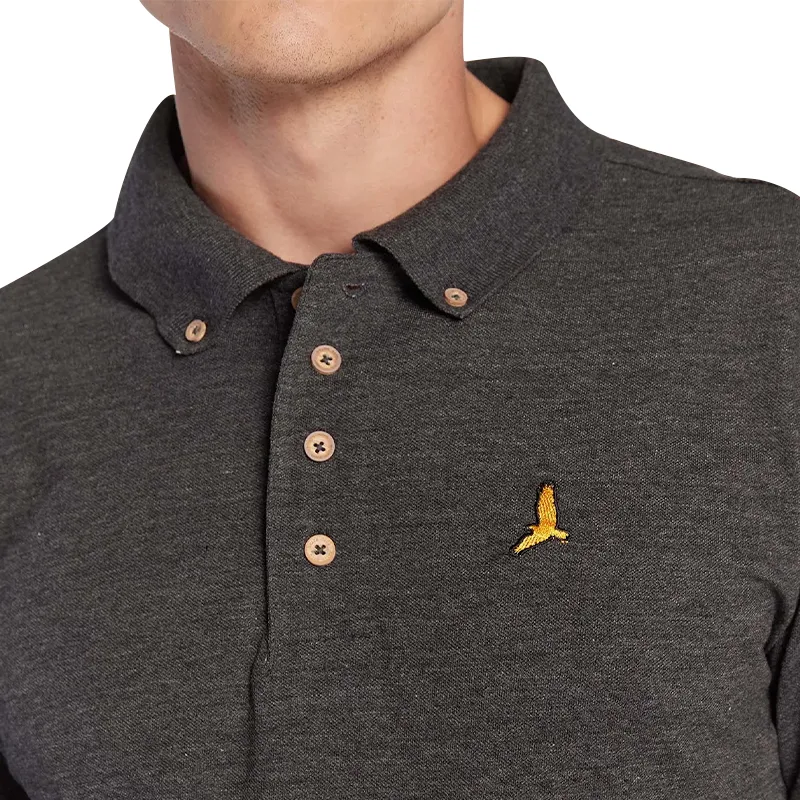 brave soul mens polo t shirts collared slim fit golf tee charcoal1