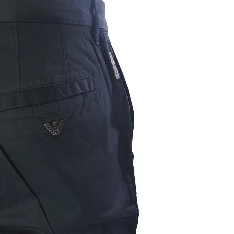 J05 Slim-fit five-pocket trousers in canneté fabric | EMPORIO ARMANI Man