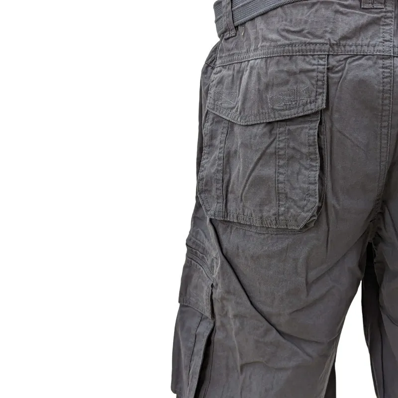 wanabee mens cargo shorts cotton beach casual half pants black1