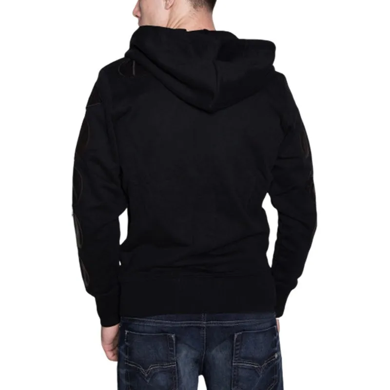 diesel s black patch mens zipped hoodie  long sleeve sweatshirts1