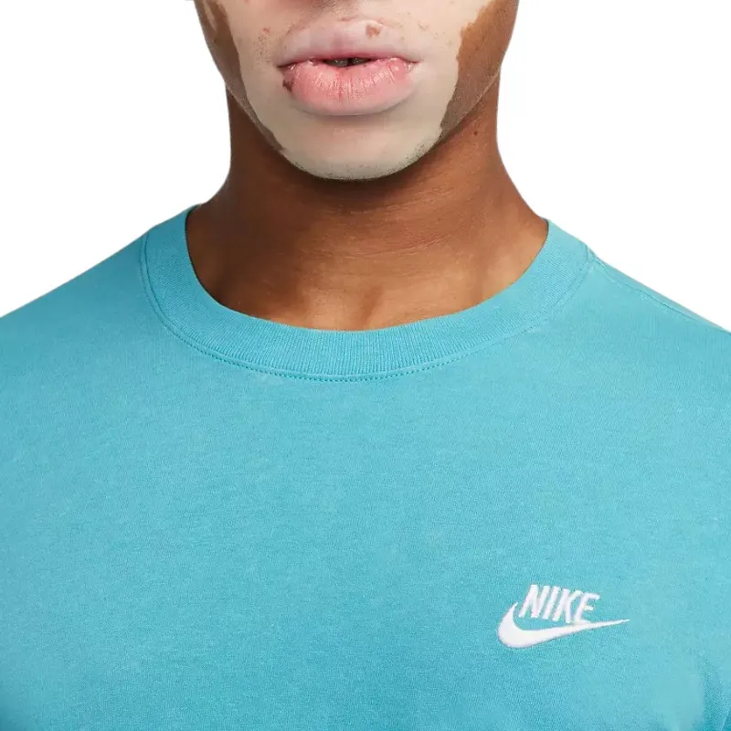 nike mens club t shirts athletic retro tee aqua blue1