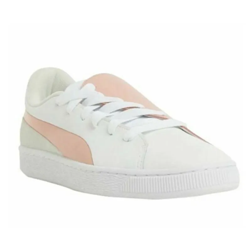 Puma Womens Trainers Leather Lace Up Sneakers Peach Beige Top Brand Outlet UK