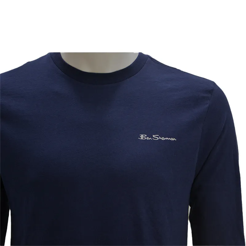 ben sherman psbv2007 mens t shirts long sleeve navy1